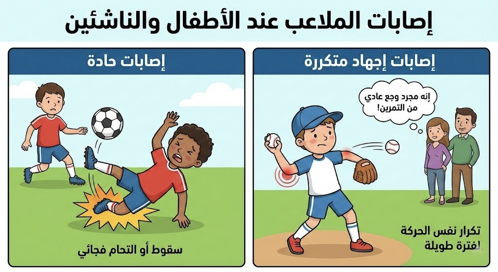 أنواع إصابات الملاعب الشائعة عند الأطفال - دكتور محمد نبيل عطية